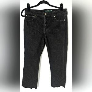 Lauren Ralph Lauren Women's Embroidered Hem Capri Jeans Size 10 P EUC